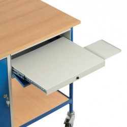 Table roulante avec 1 placard 1 tiroir support clavier